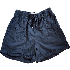 Emery Rose Womens Pull On Casual Shorts Size XL Black High Rise Cuffed Midi